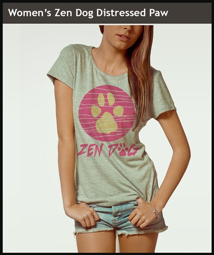 WOMEN'S ZEN DOG DISTRESSED PAW *FITTED*
